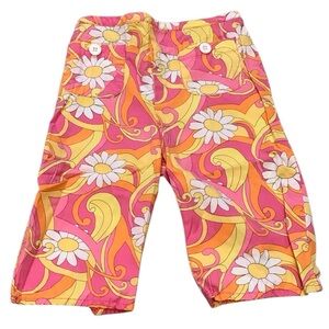 Vintage Gymboree Sunshine Daydreams Daisy Floral Capri Pants Size 2T Pink
